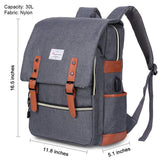 Modoker Vintage Laptop Backpack for Women Men,School College Backpack with USB Charging Port Fashion Backpack Fits 15 inch Notebook (Grey)
