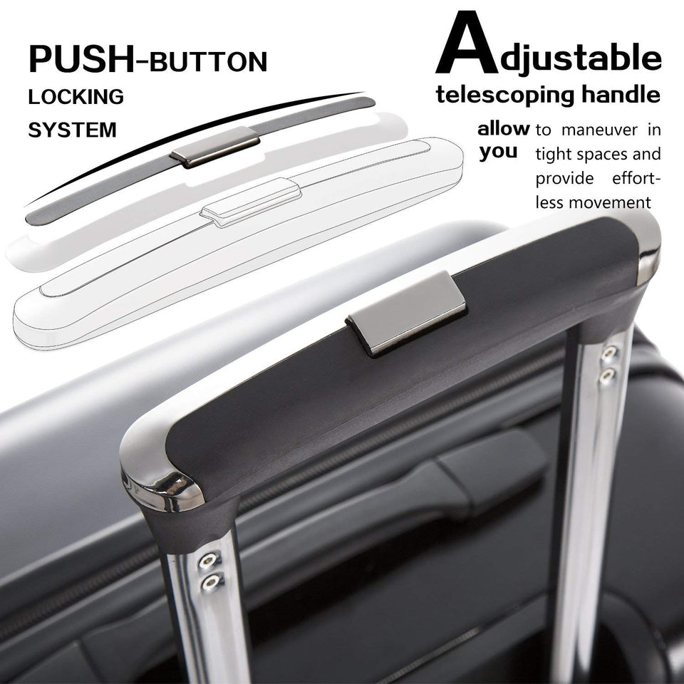 COOLIFE Luggage Expandable(only 28") Suitcase PC+ABS Spinner Built-in TSA Lock 20in 24in 28in Carry on