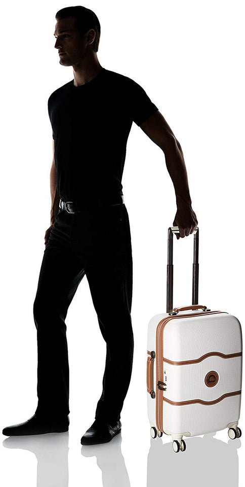DELSEY Paris Luggage Chatelet Hard+ Carry On Spinner Suitcase Hardcase with Lock, Champagne