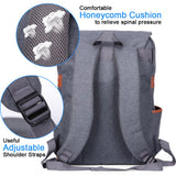 Modoker Vintage Laptop Backpack for Women Men,School College Backpack with USB Charging Port Fashion Backpack Fits 15 inch Notebook (Grey)